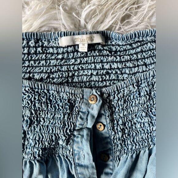 Miss me denim button down shirt medium - Picture 4 of 6